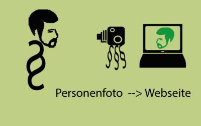 Webseite und Personenfoto